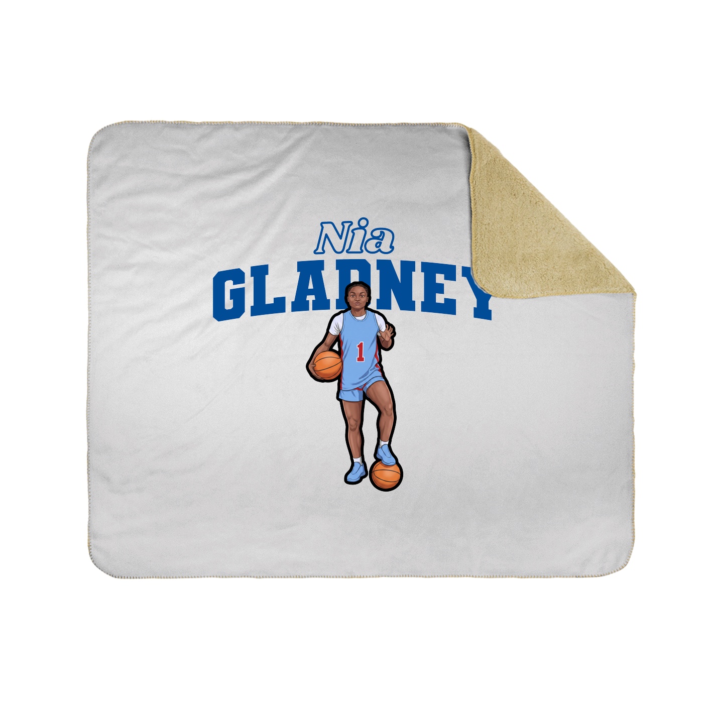 Throw Blanket — Name Arch in White