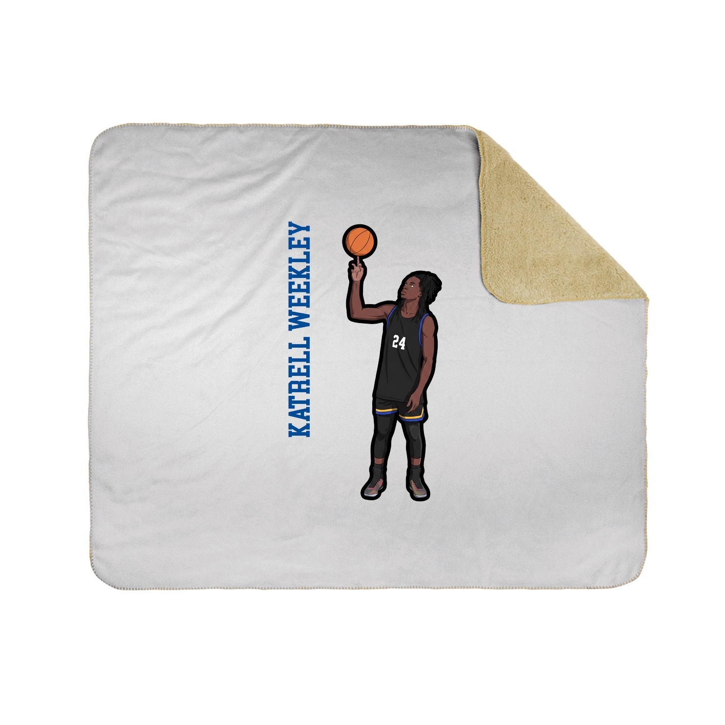 Throw Blanket — Name Vertical in White