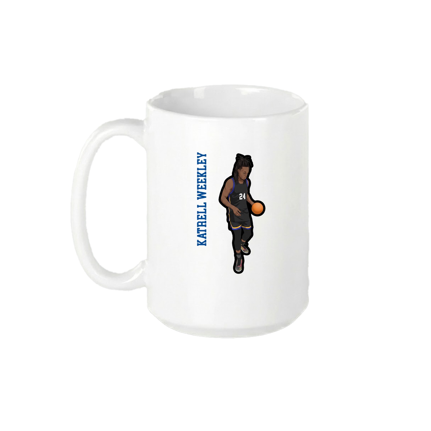 15oz Coffee Mug — Name Vertical in White