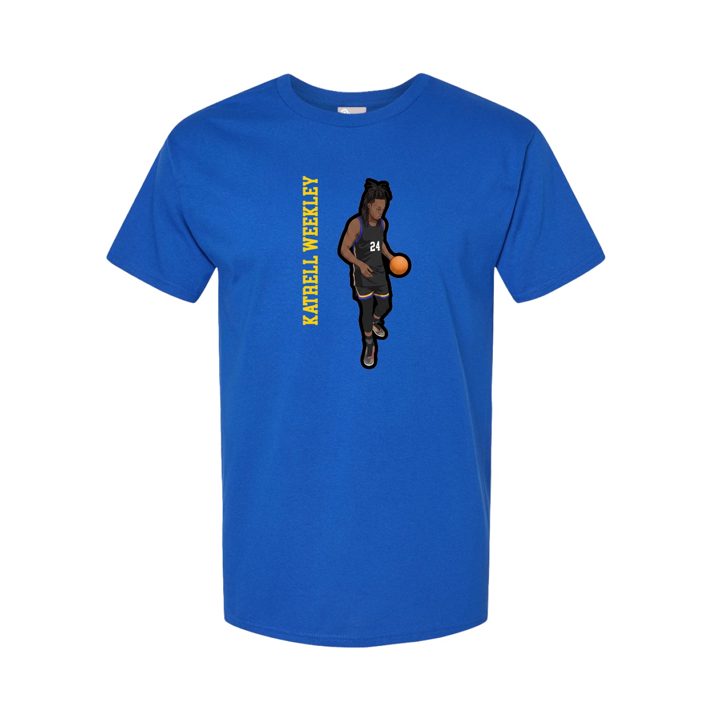 Youth Tee — Name Vertical in Royal