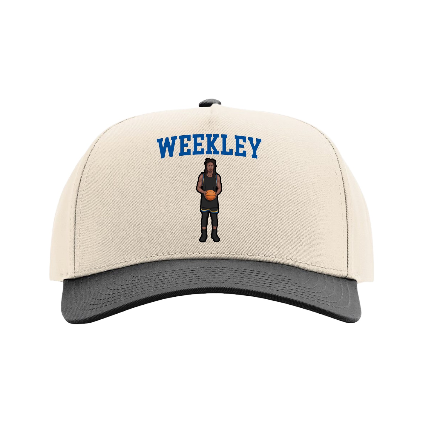 Full Fabric Five-Panel Champ Cap — Shirsey in Cream/Black