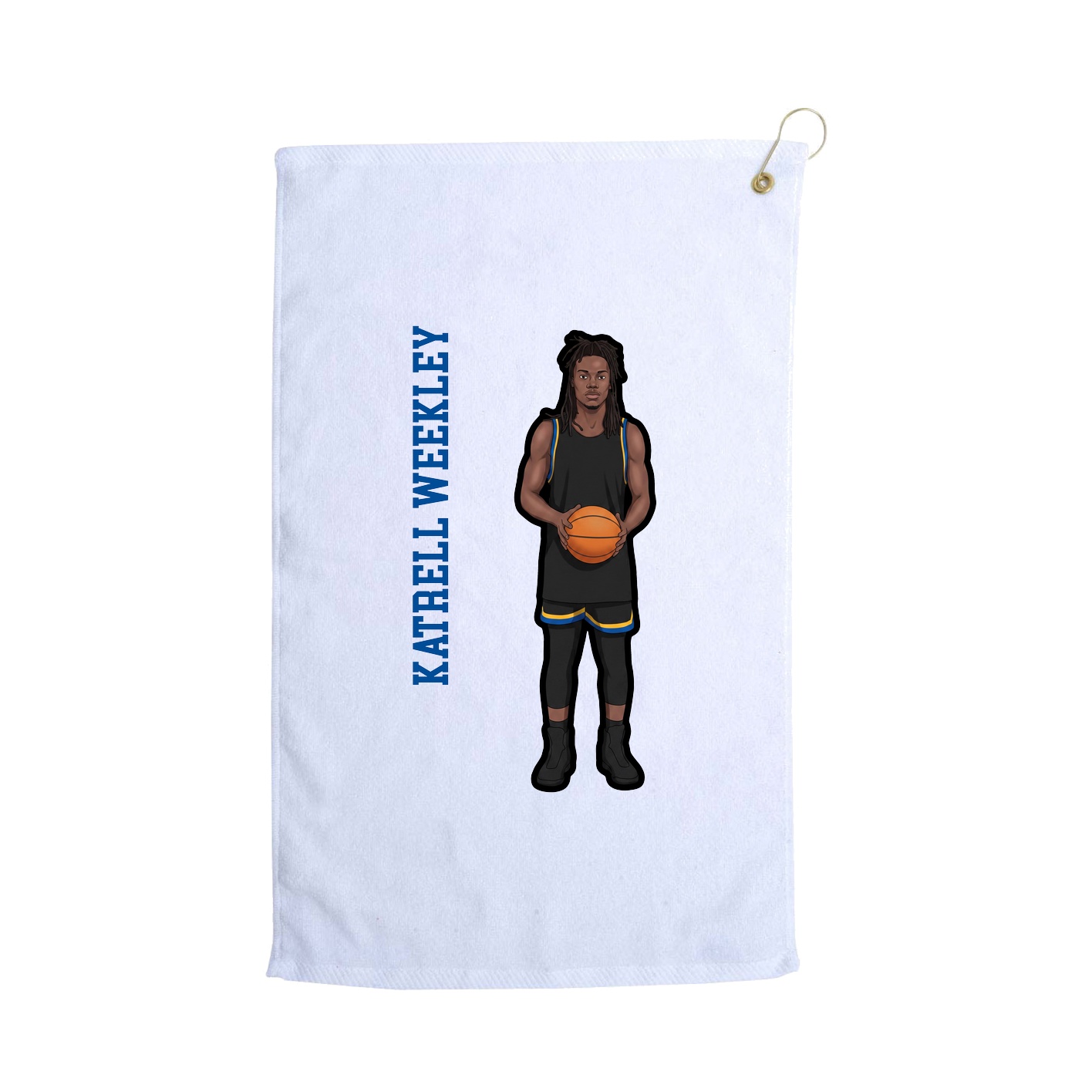 Golf Towel — Name Vertical in White