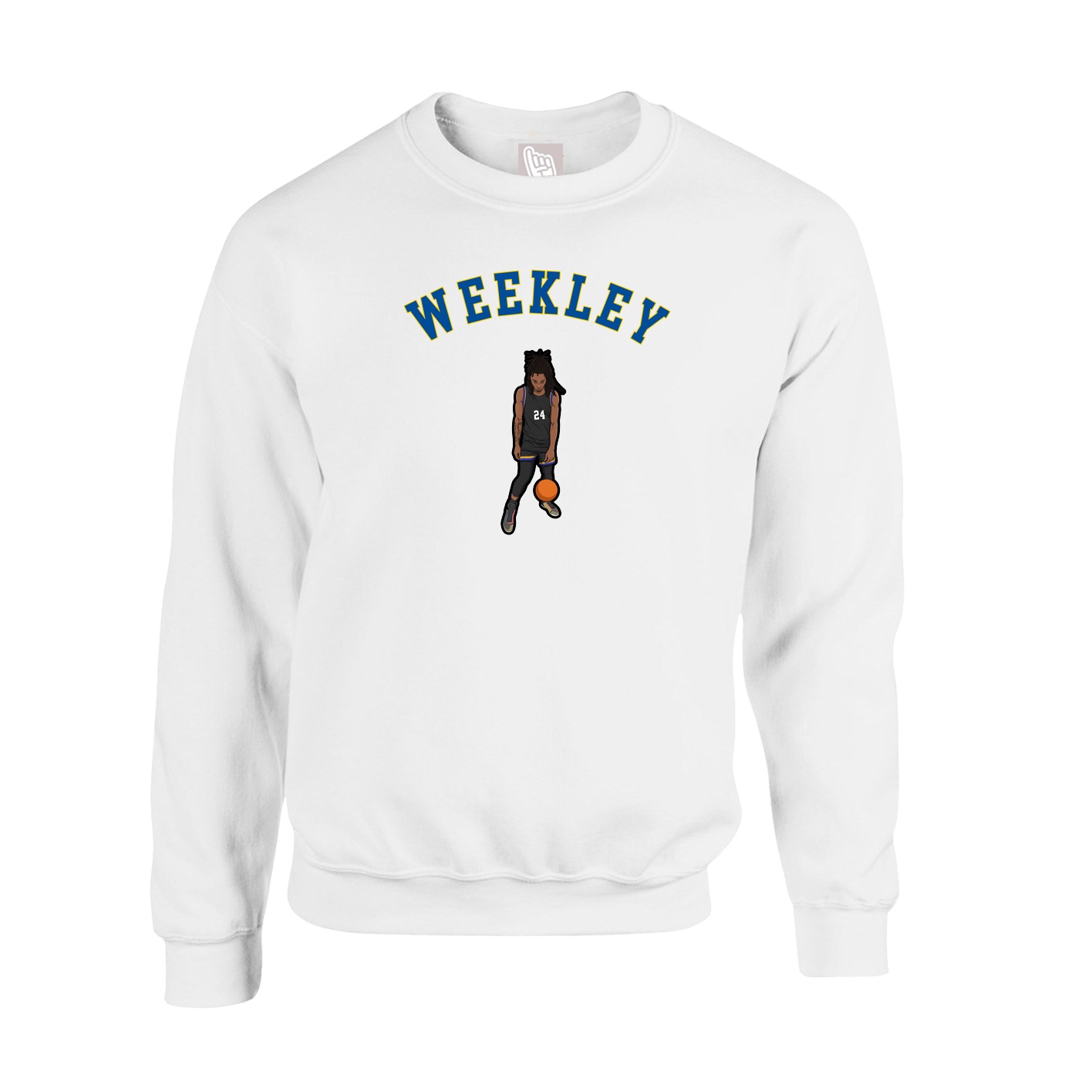 Fleece Crew — Shirsey Arch in White