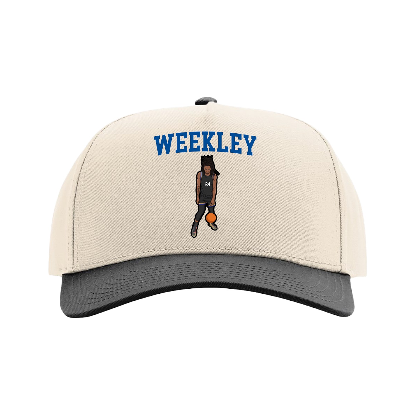 Full Fabric Five-Panel Champ Cap — Shirsey in Cream/Black