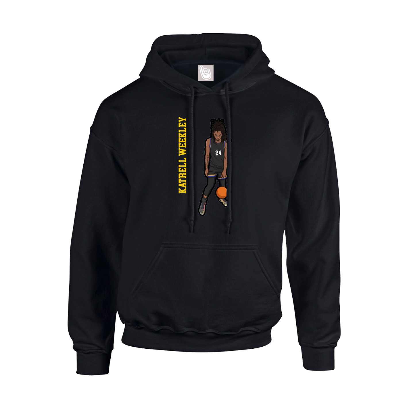 Youth Hoodie — Name Vertical in Black