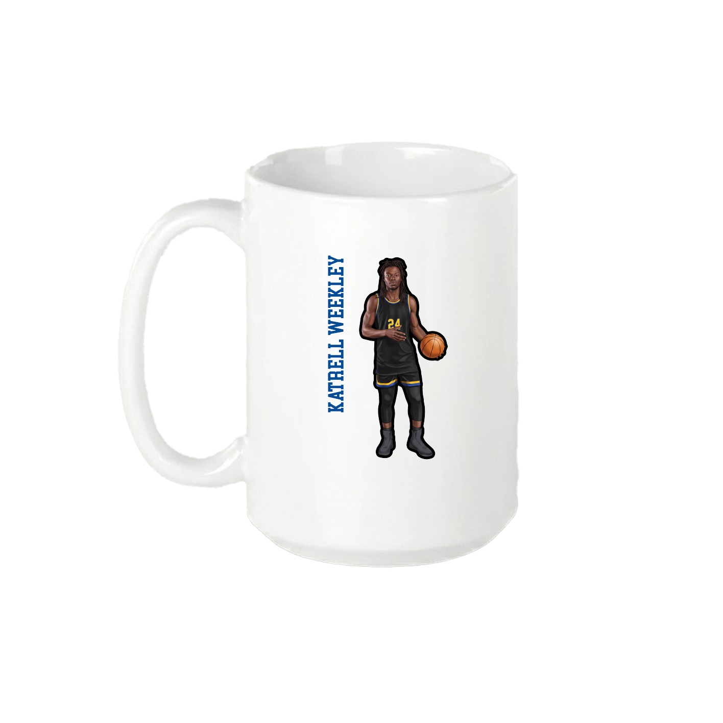 15oz Coffee Mug — Name Vertical in White