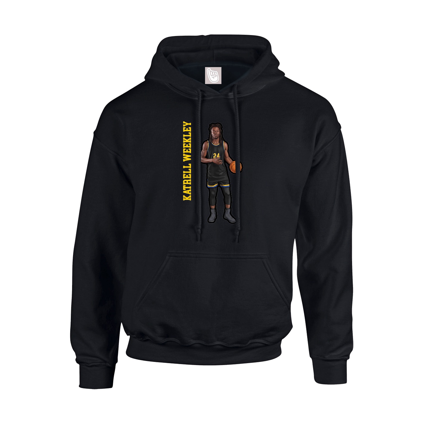 Youth Hoodie — Name Vertical in Black