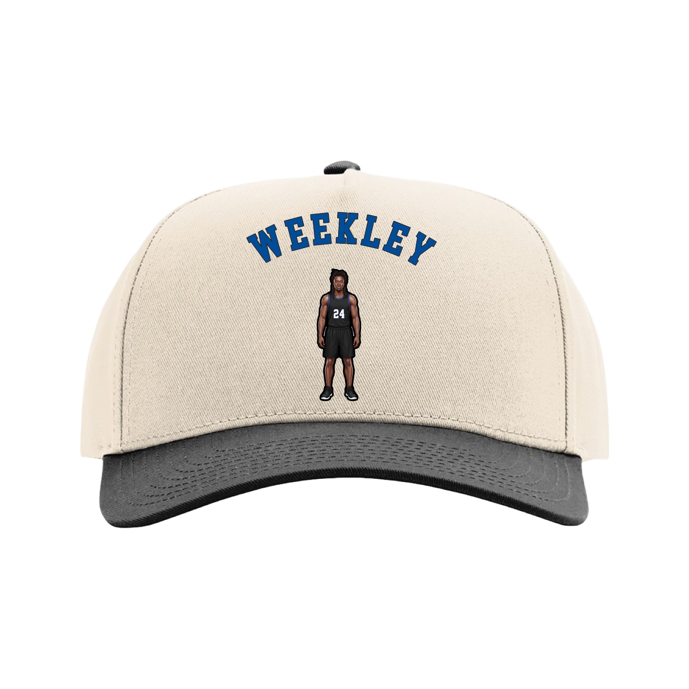 Full Fabric Five-Panel Champ Cap — Shirsey Arch in Cream/Black