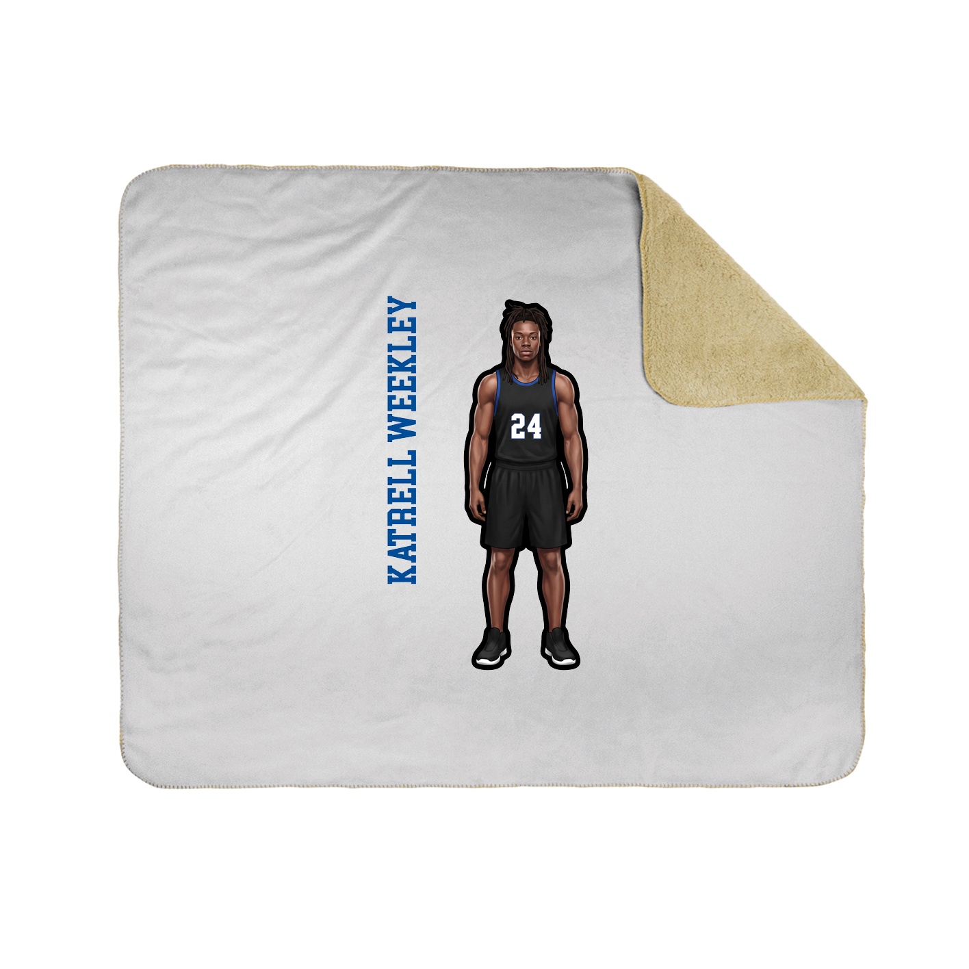 Throw Blanket — Name Vertical in White