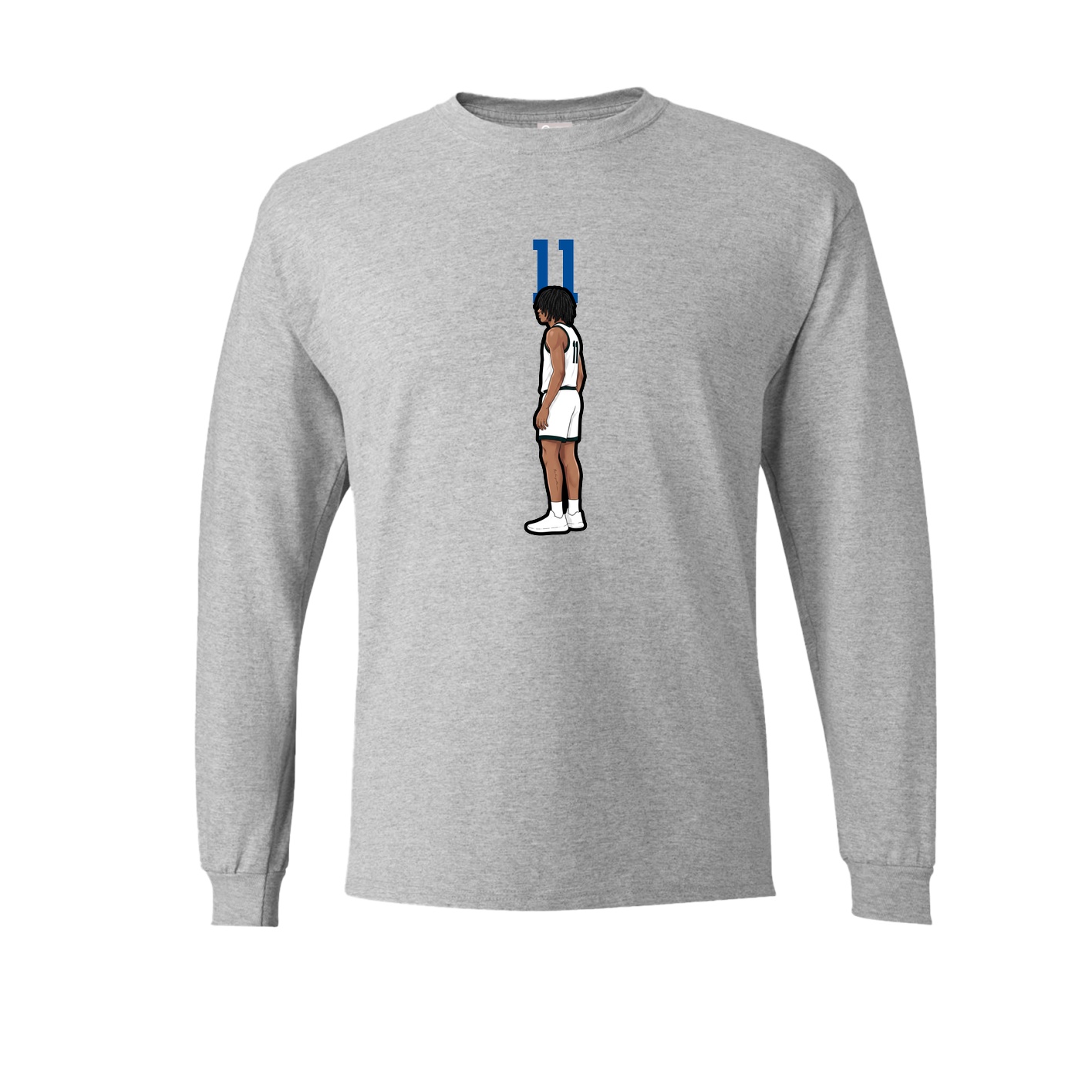 Long Sleeve Tee — Number Top in Grey