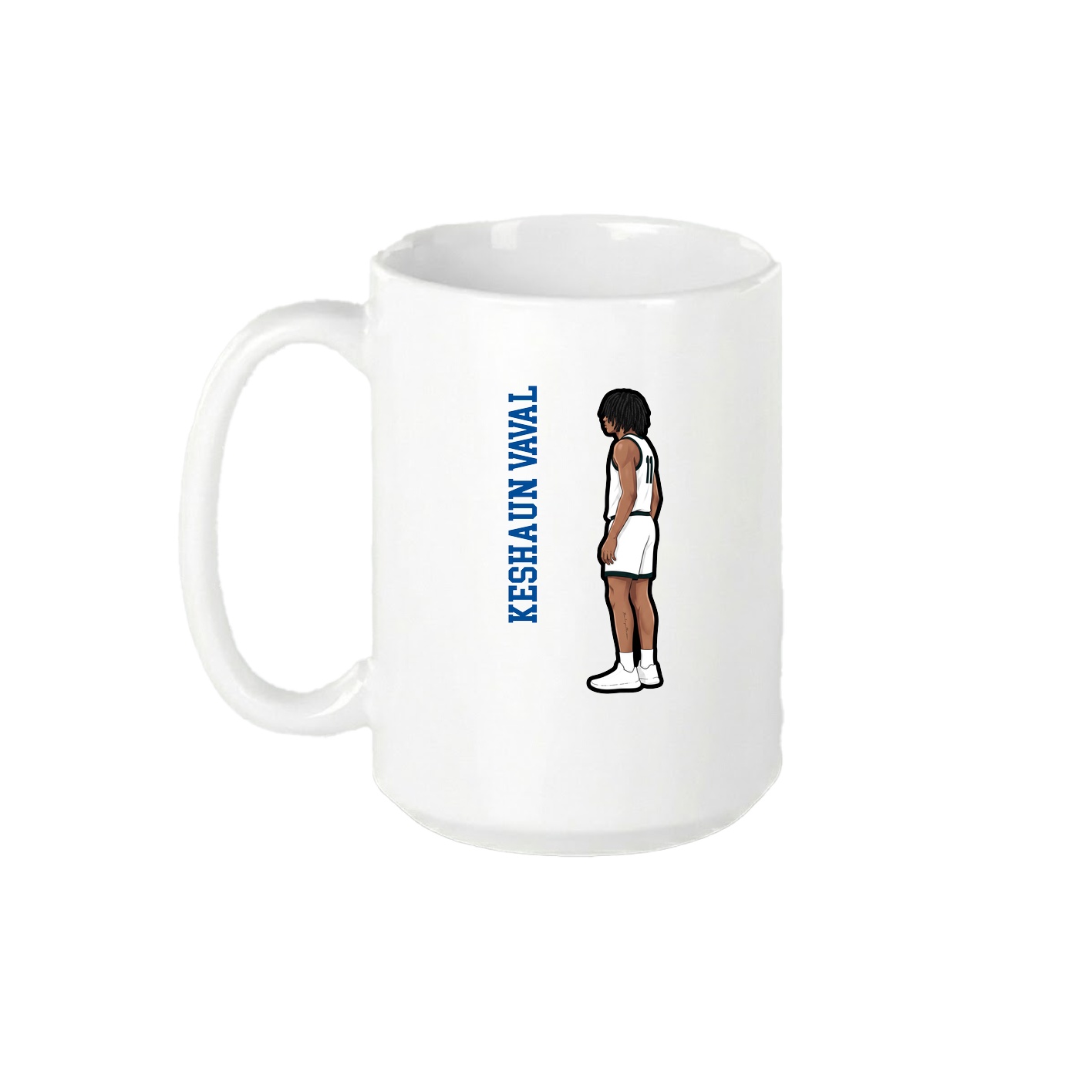 15oz Coffee Mug — Name Vertical in White