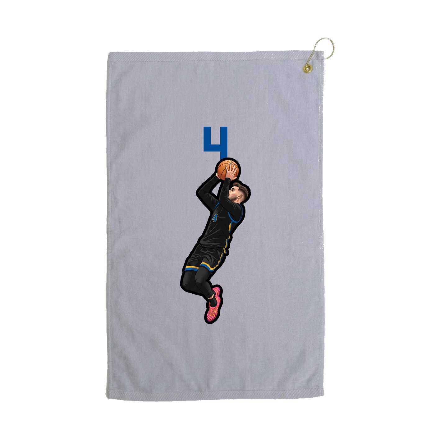 Golf Towel — Number Top in Grey