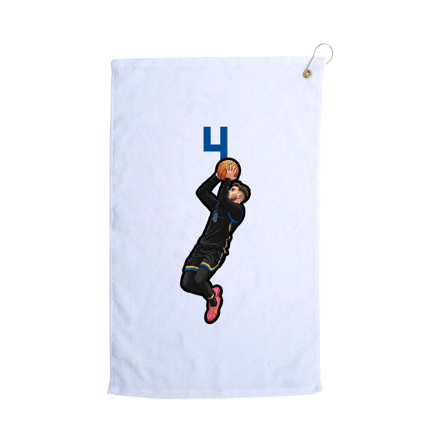 Golf Towel — Number Top in White