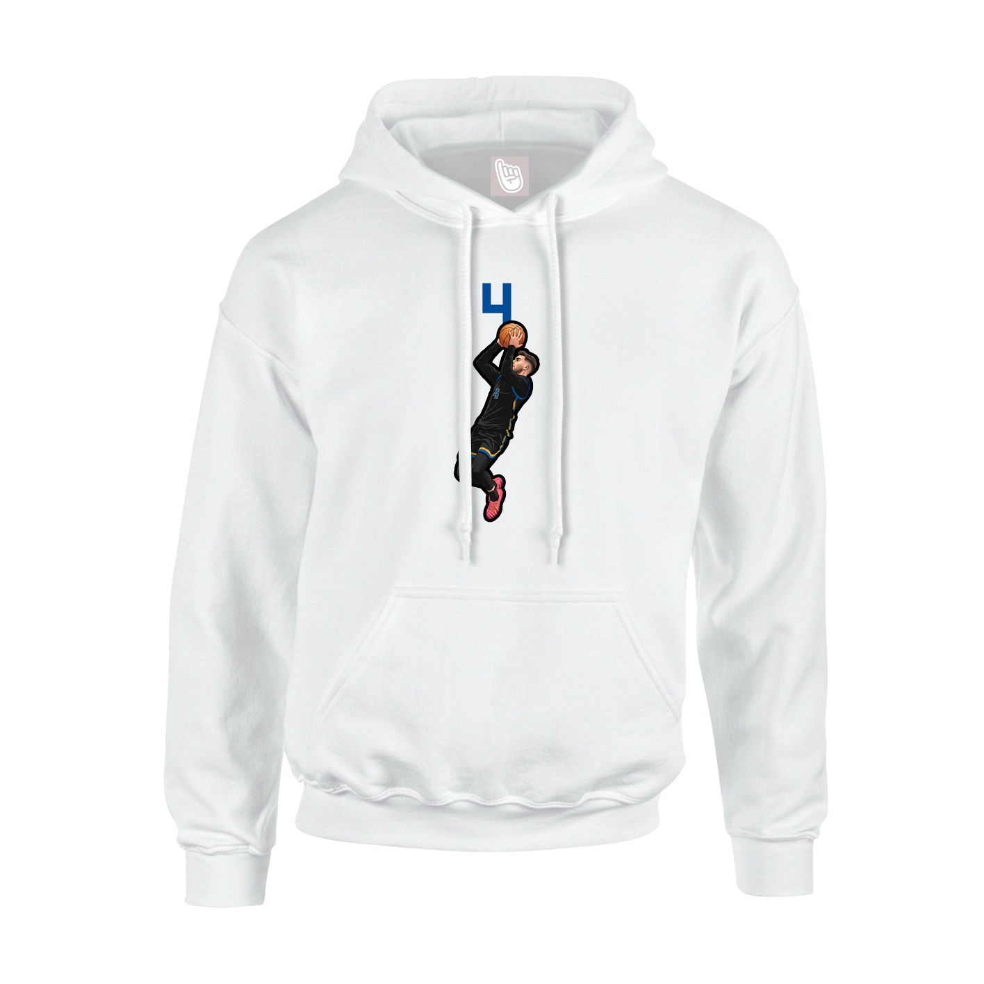 Youth Hoodie — Number Top in White