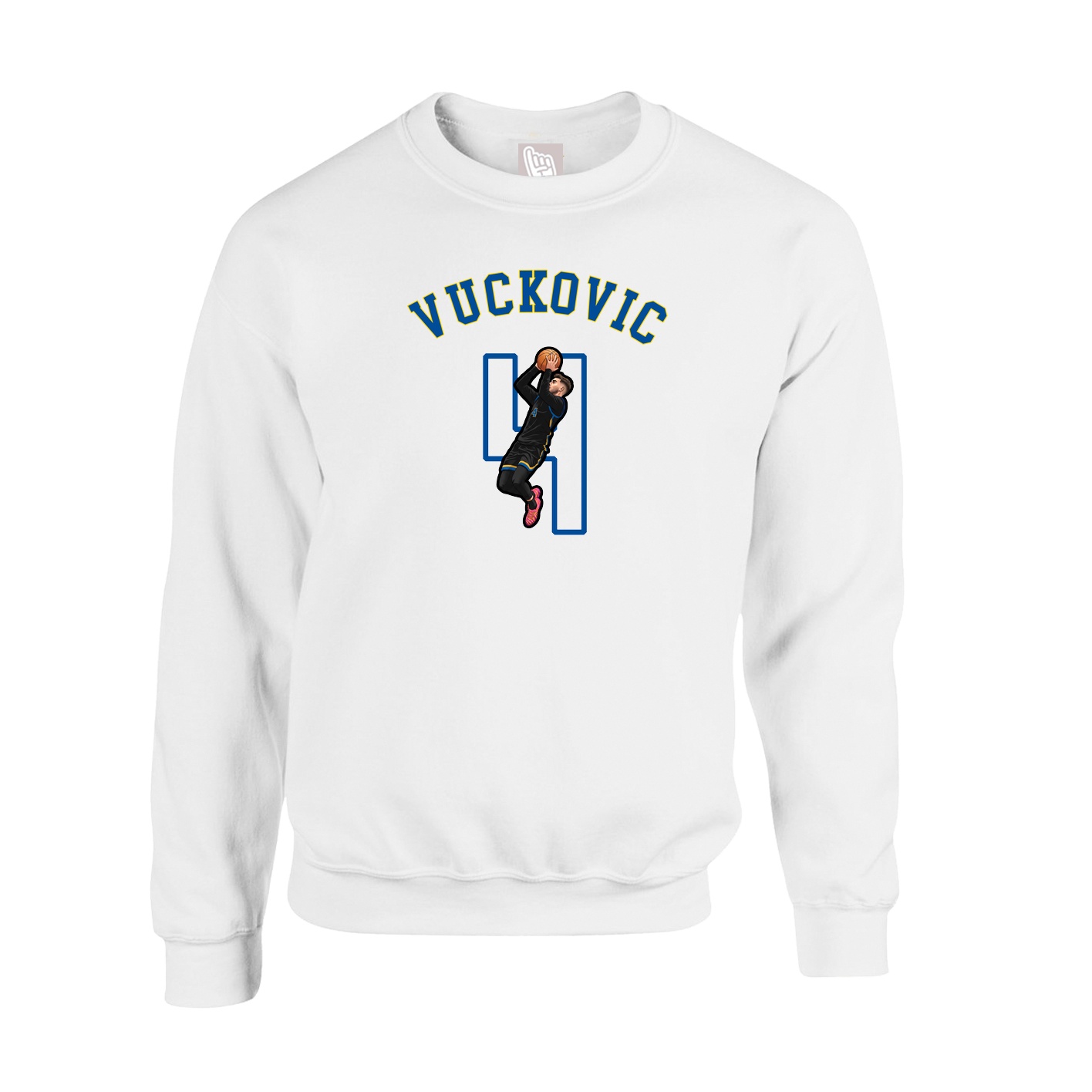 Fleece Crew — Shirsey Arch in White