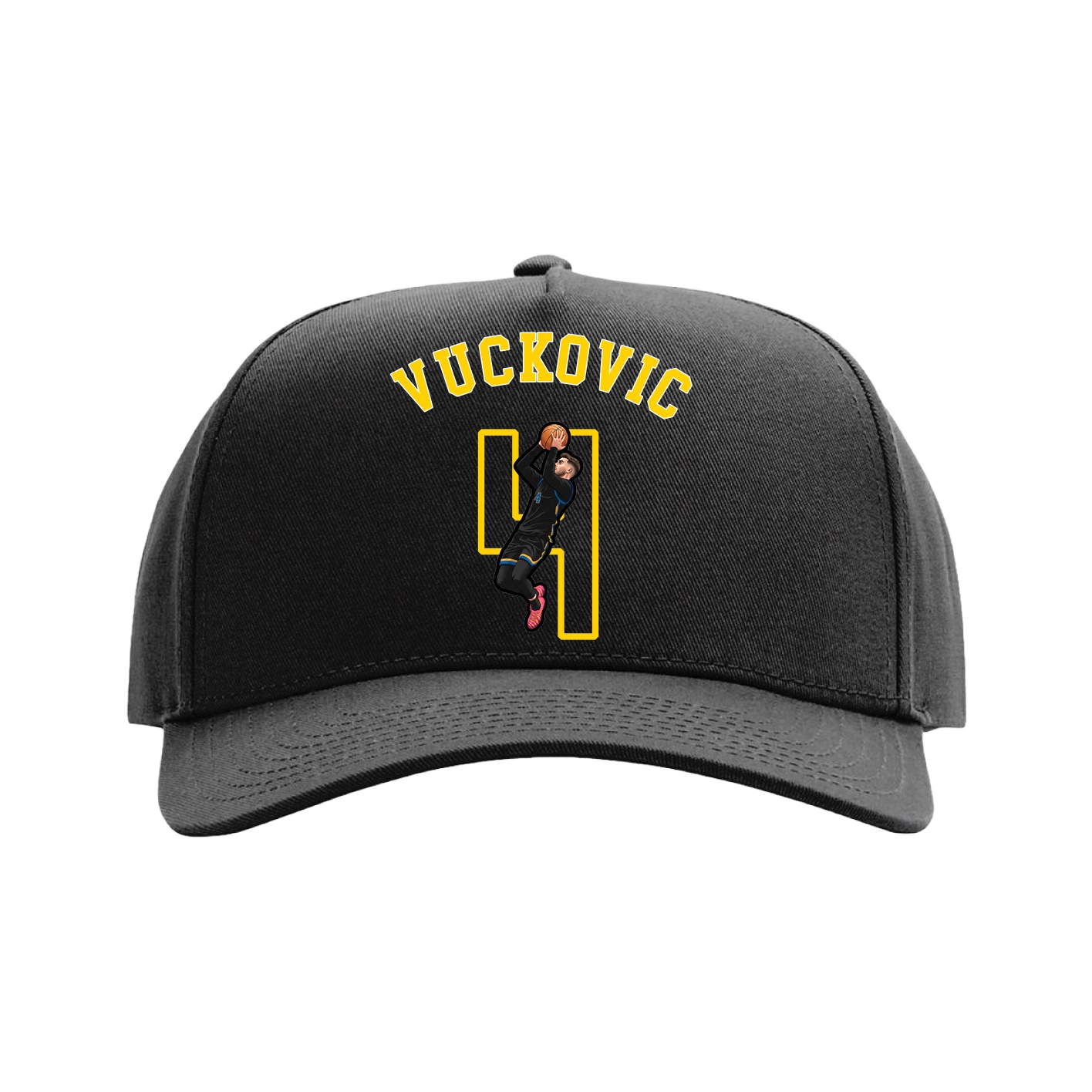 Full Fabric Five-Panel Champ Cap — Shirsey Arch in Black