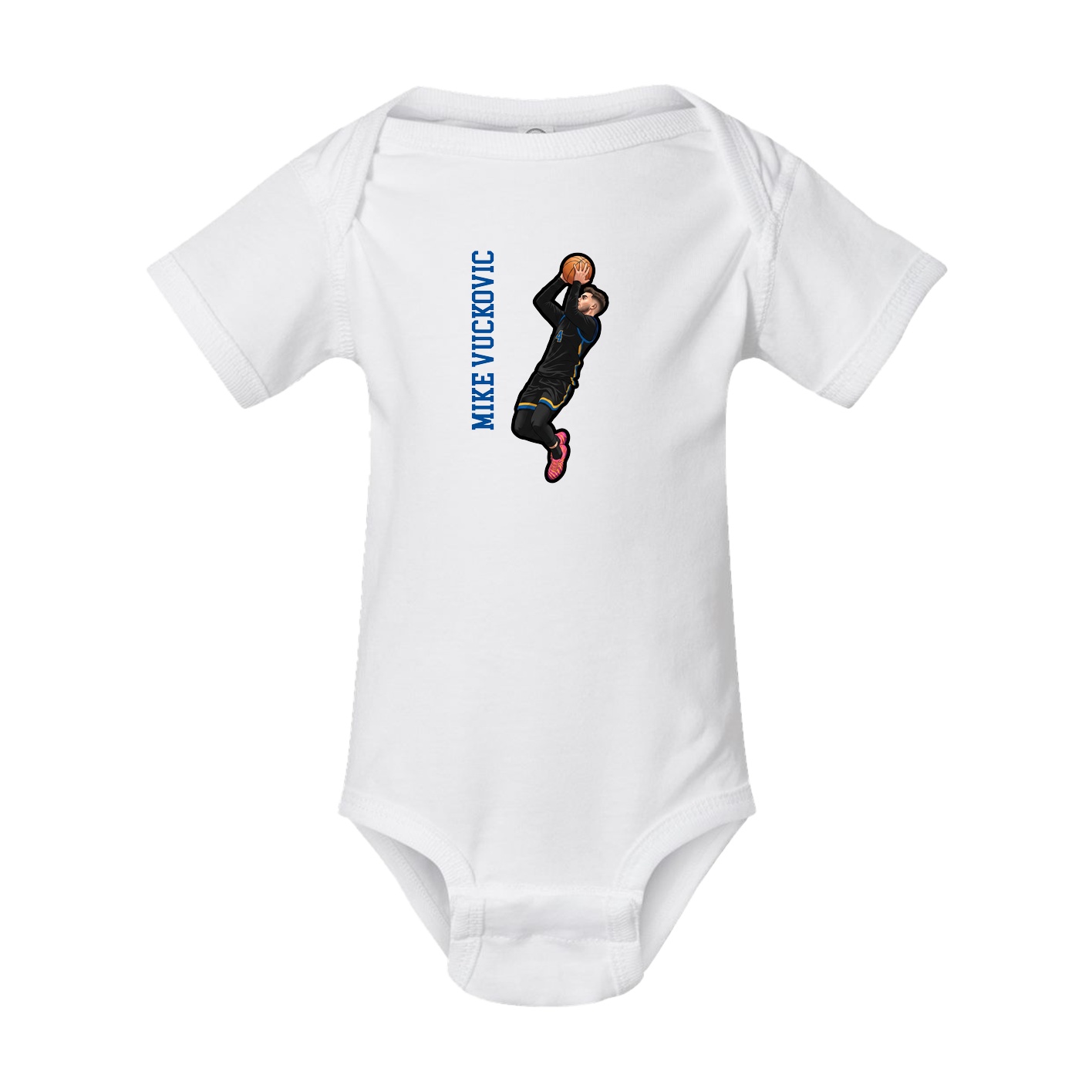 Baby Onesie — Name Vertical in White