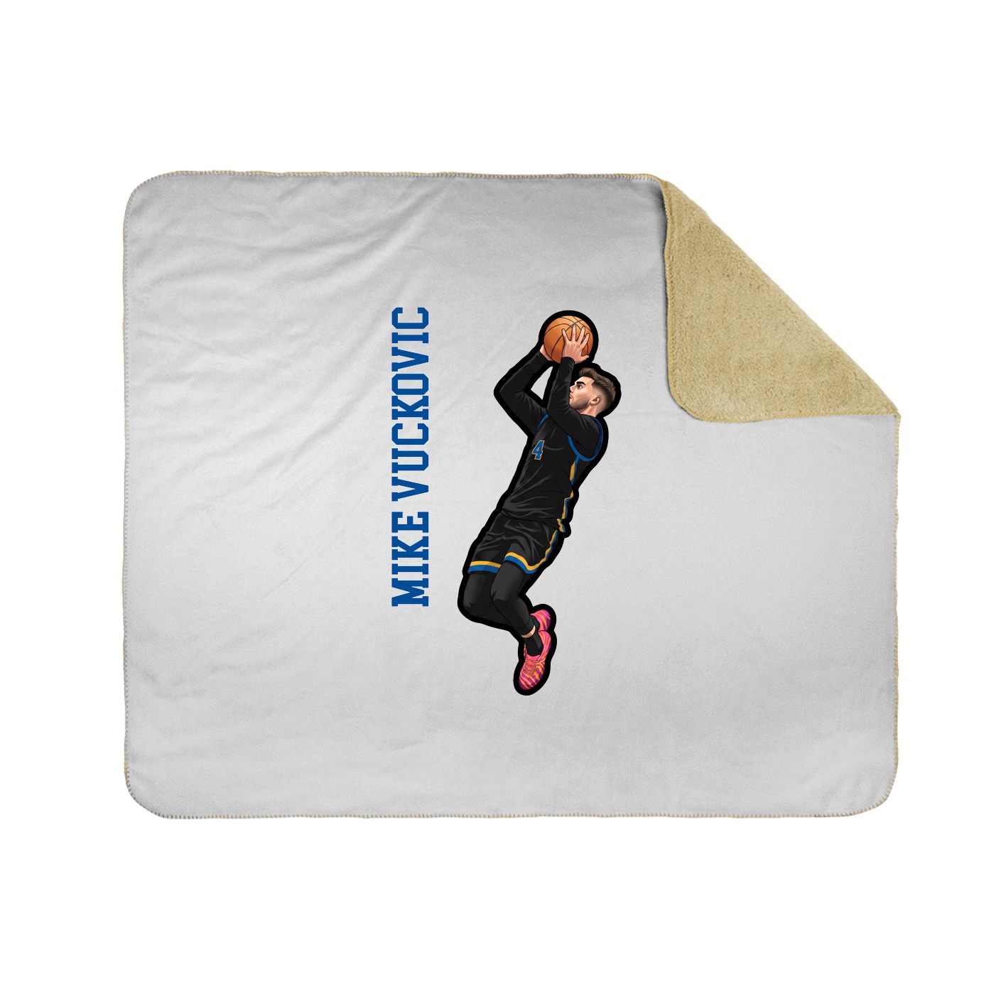 Throw Blanket — Name Vertical in White