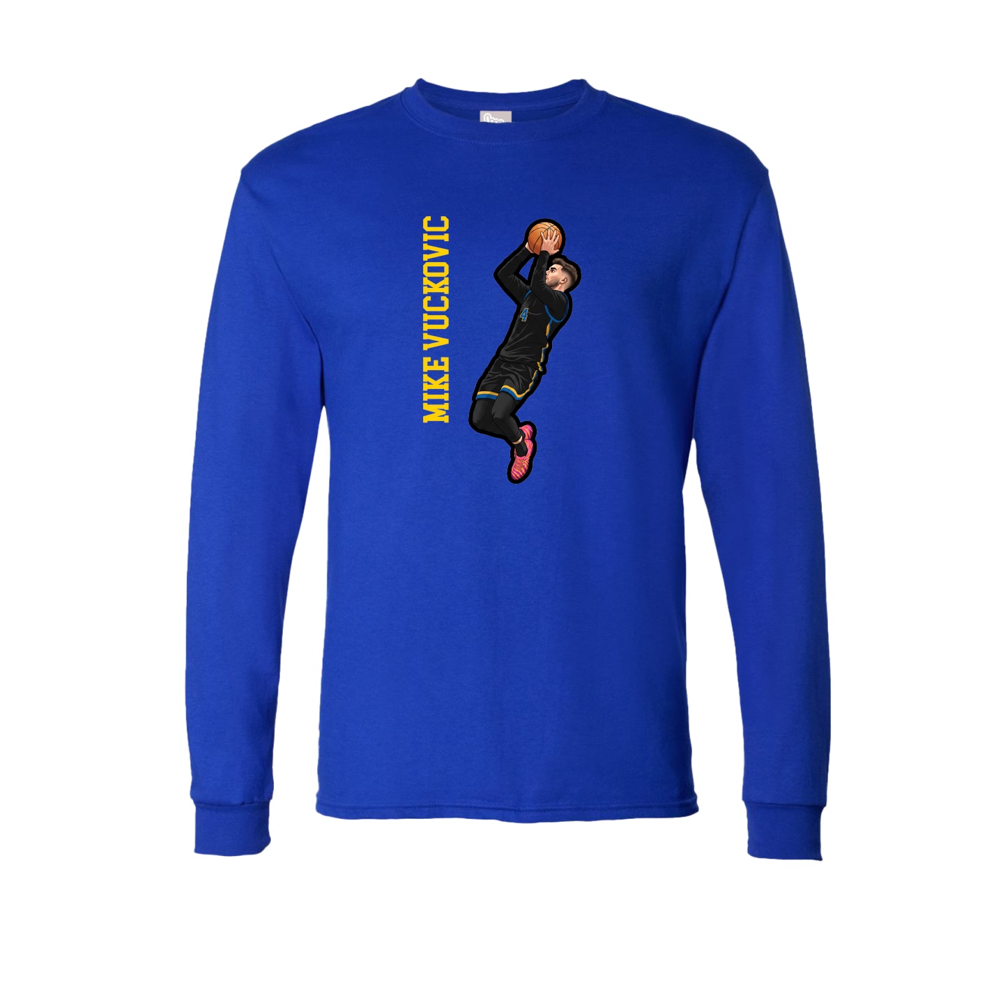 Long Sleeve Tee — Name Vertical in Royal