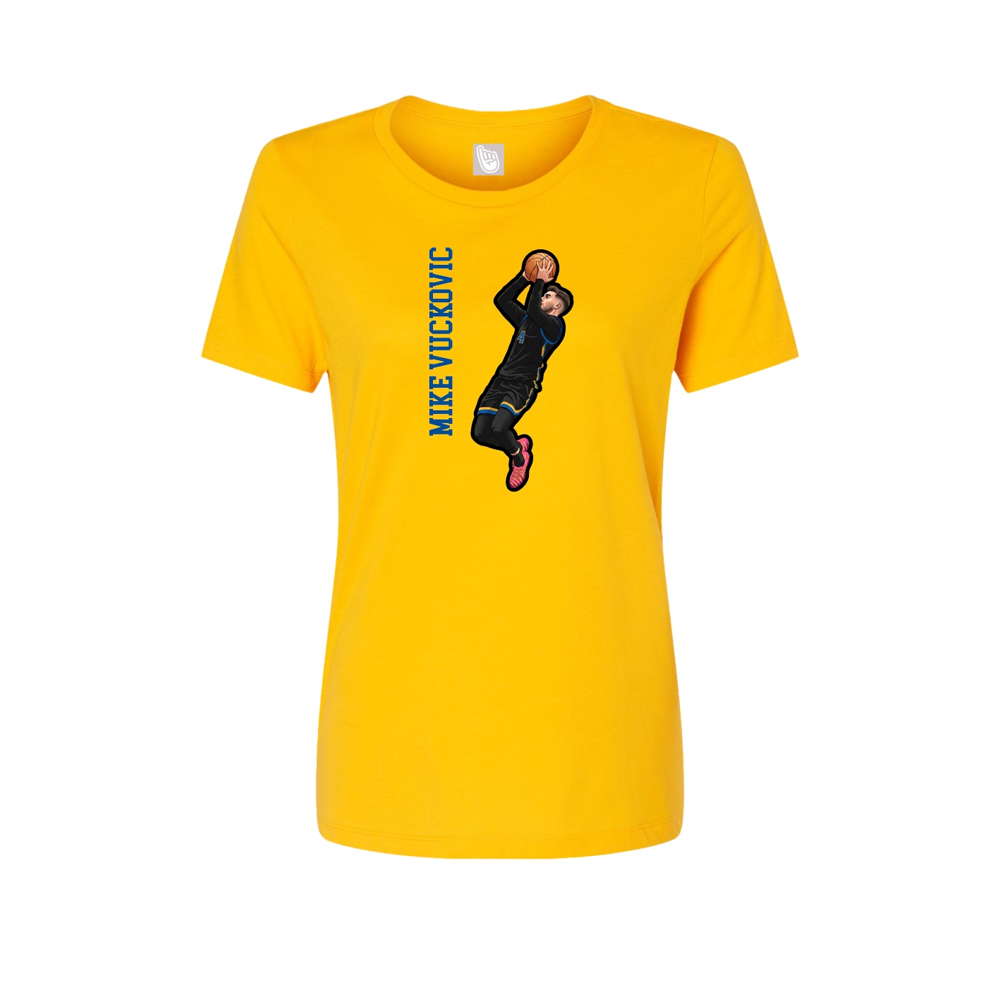 Womens Tee — Name Vertical in Gold