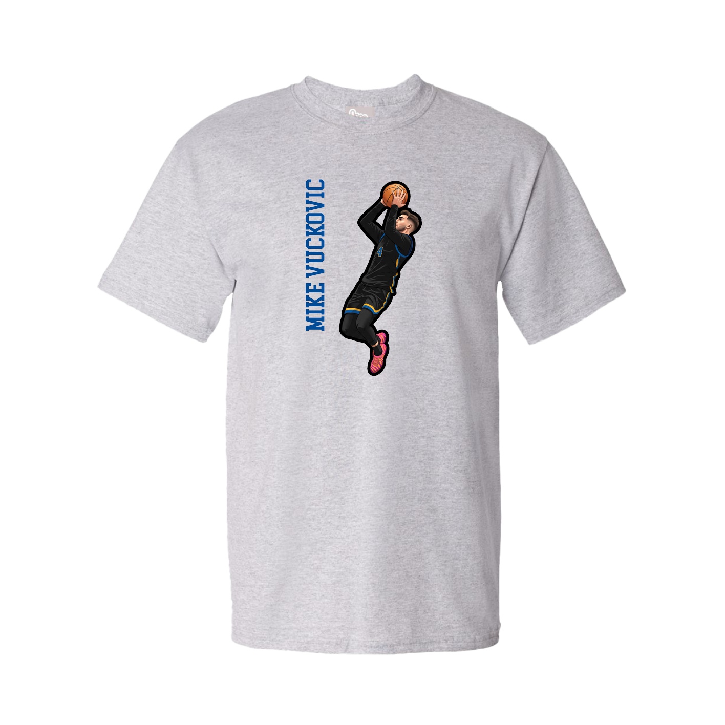 Youth Tee — Name Vertical in Grey