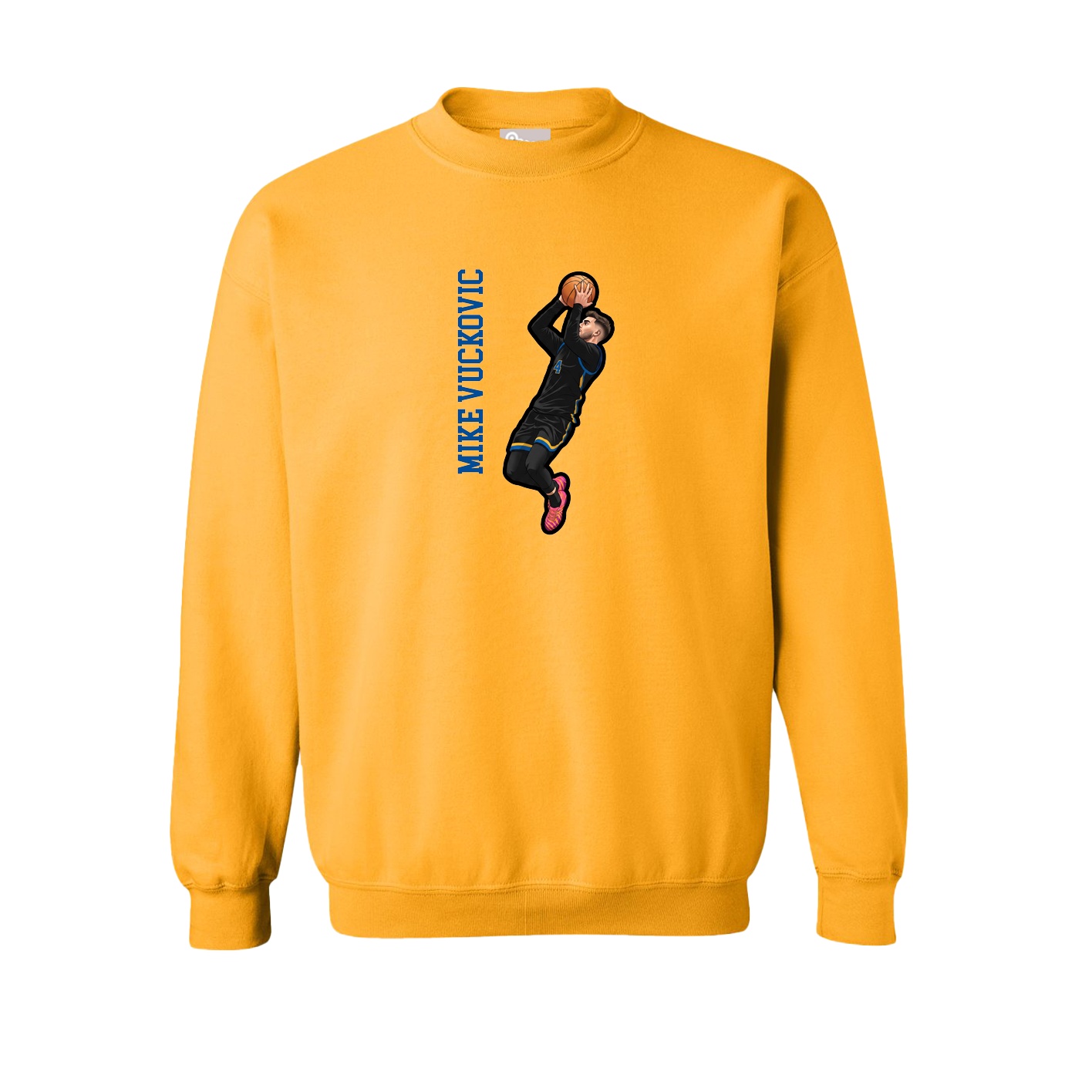 Fleece Crew — Name Vertical in Gold