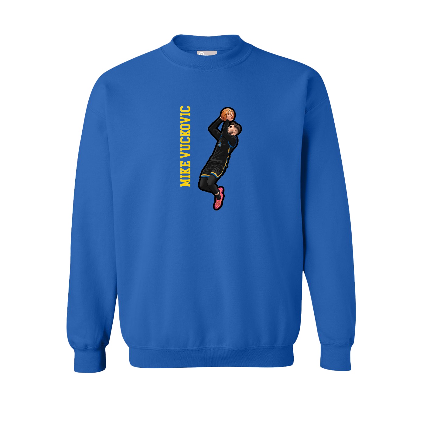 Fleece Crew — Name Vertical in Royal