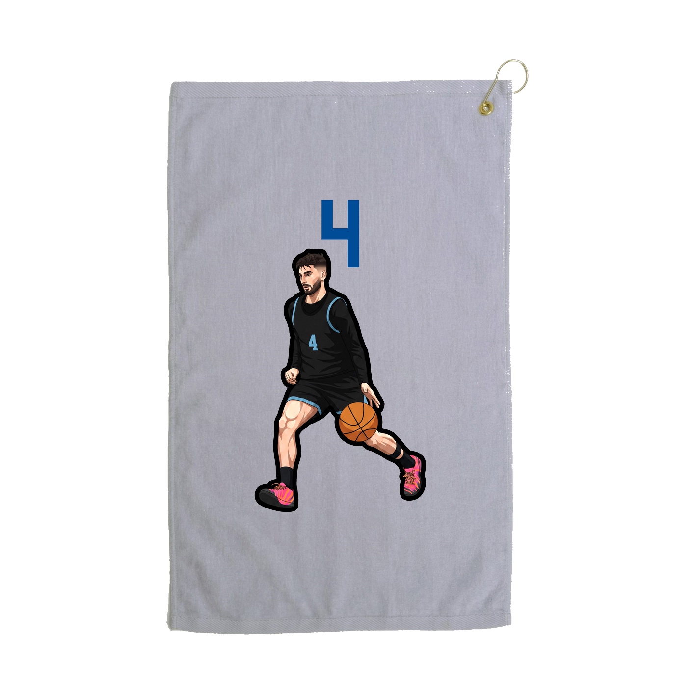 Golf Towel — Number Top in Grey