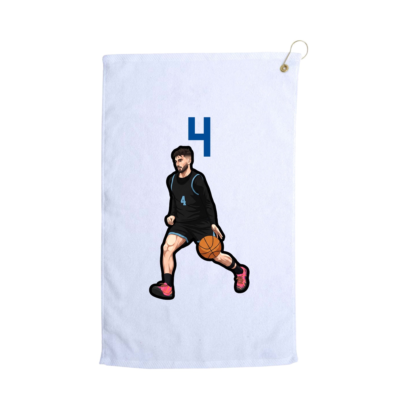 Golf Towel — Number Top in White