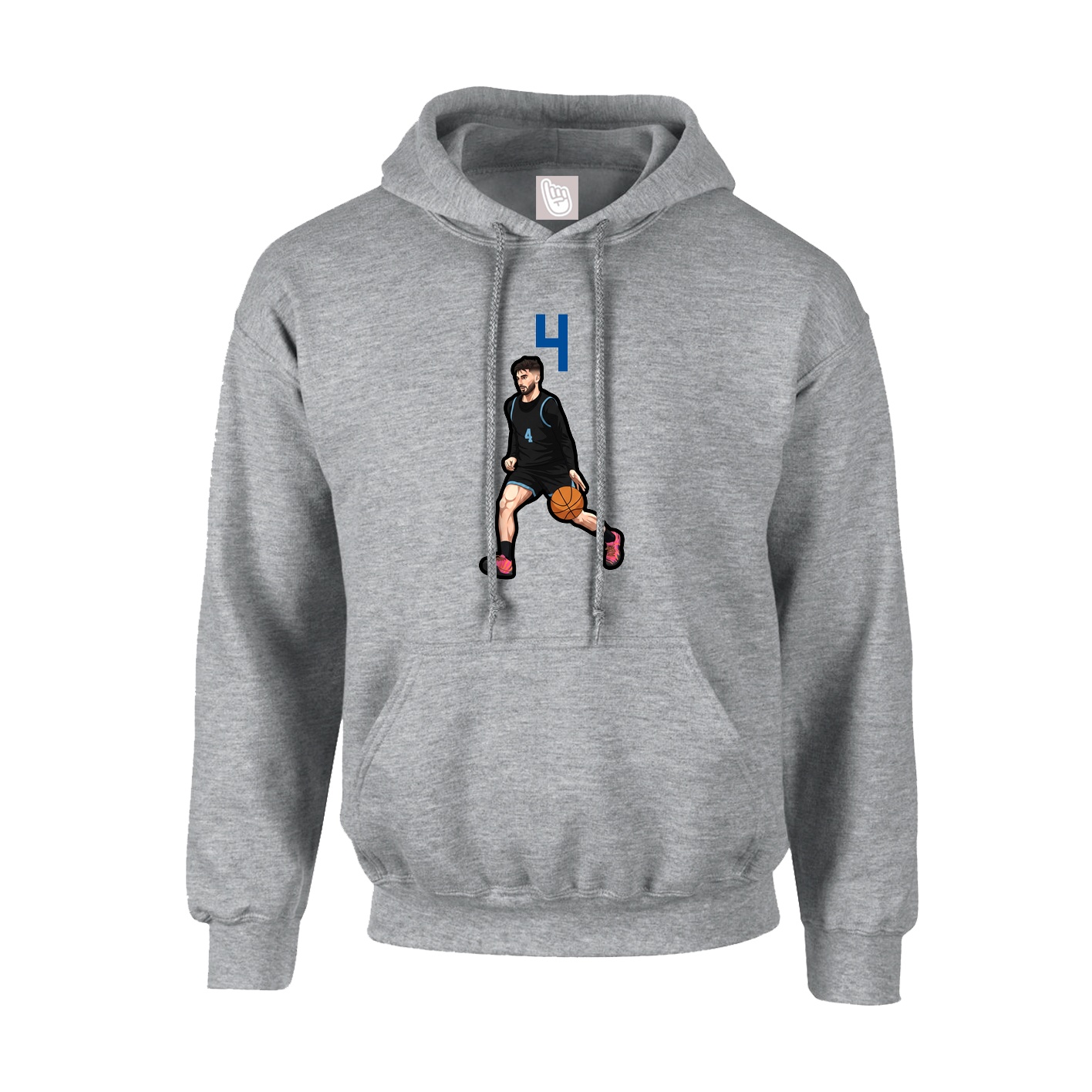 Youth Hoodie — Number Top in Grey