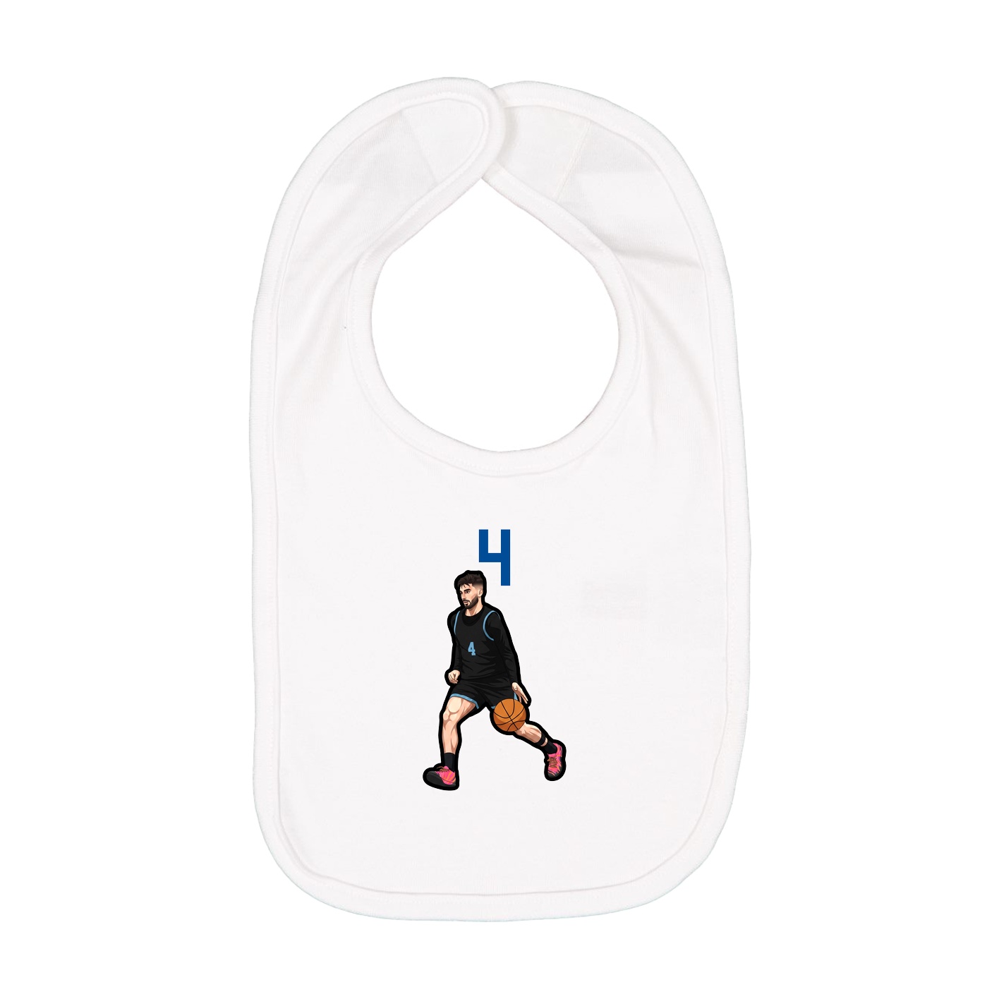 Infant Bib — Number Top in White