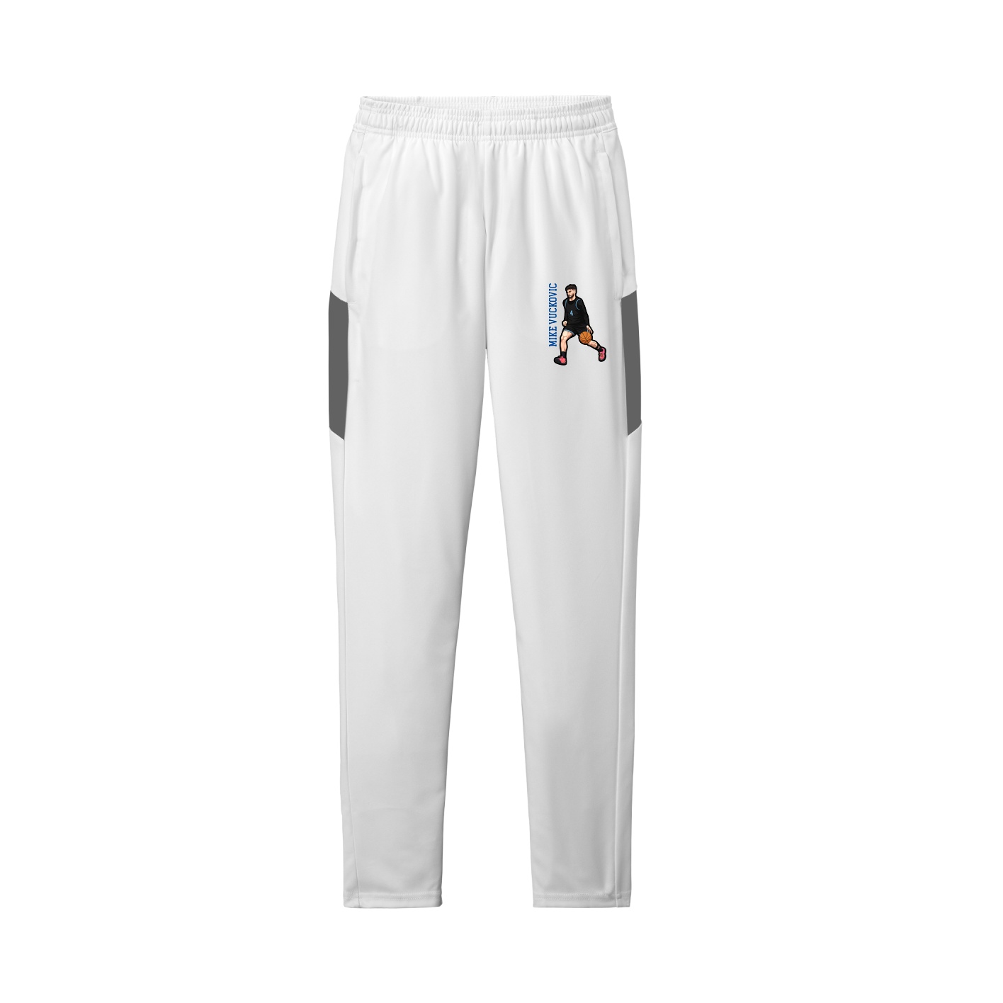 Team Travel Pant — Name Vertical in White/Grey