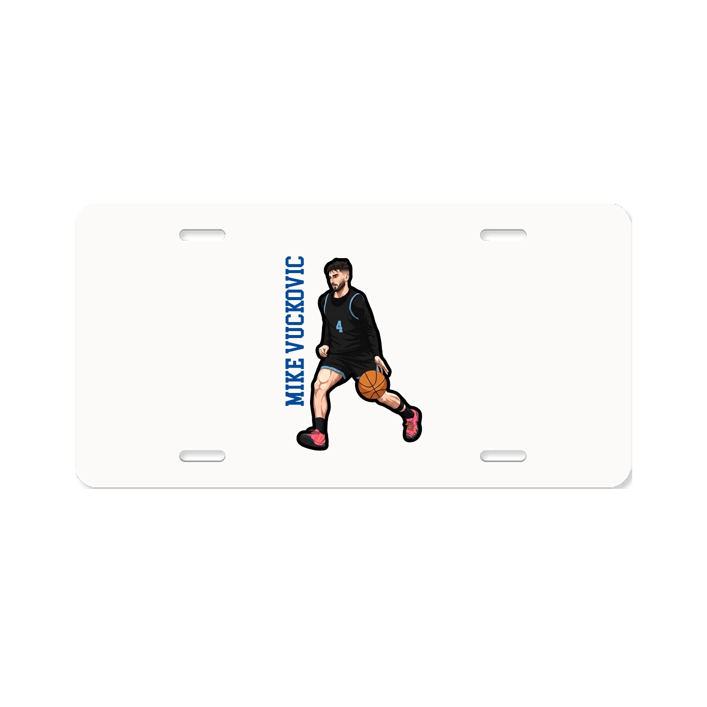 License Plate — Name Vertical in Classic