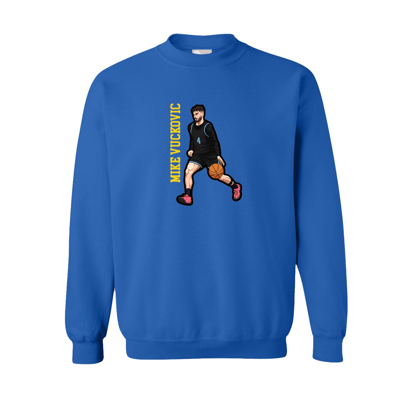 Fleece Crew — Name Vertical in Royal
