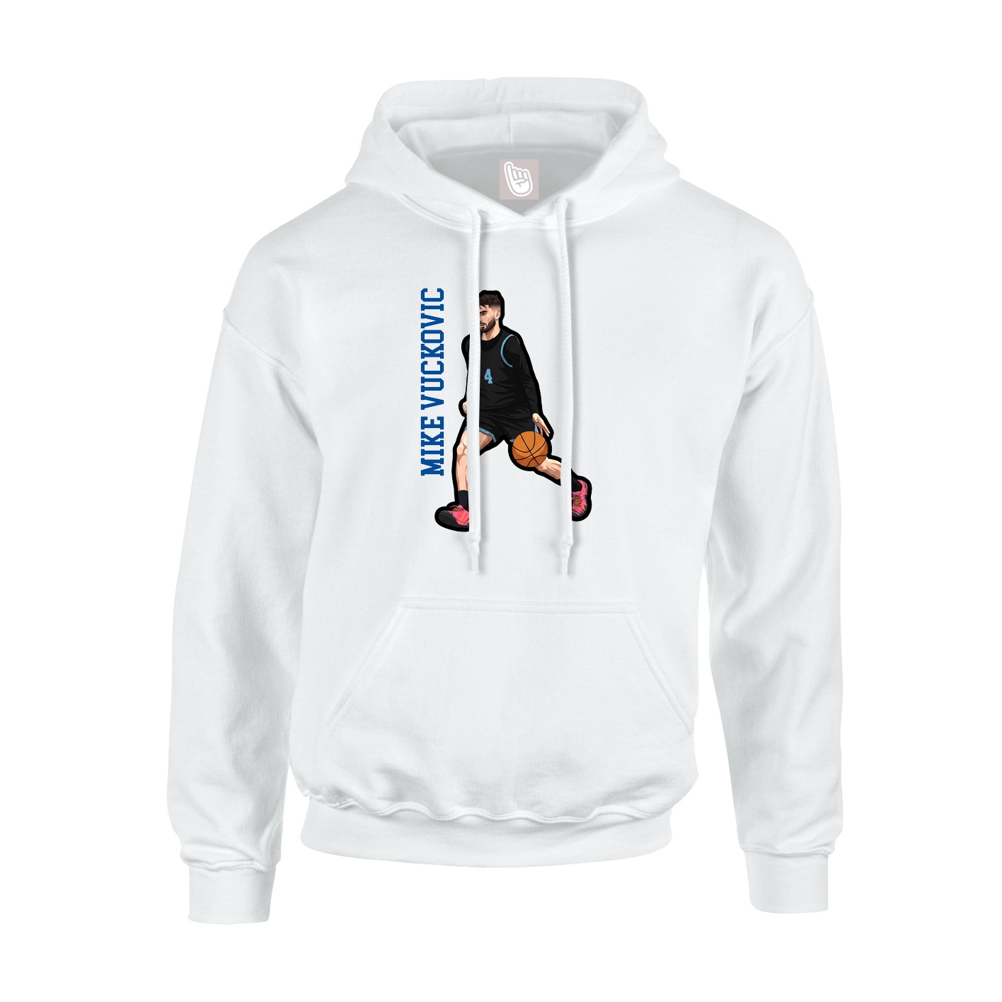 Youth Hoodie — Name Vertical in White