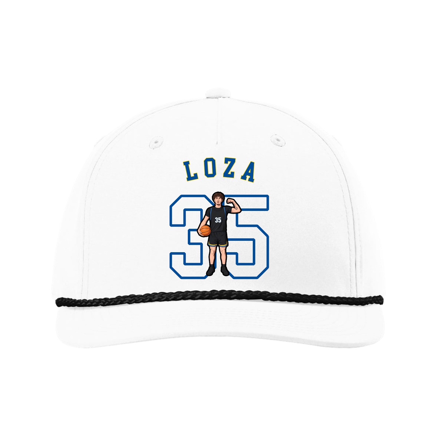 Five-Panel Classic Rope Cap — Shirsey Arch in White