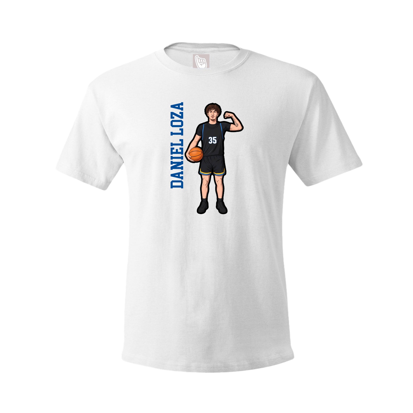 Youth Tee — Name Vertical in White