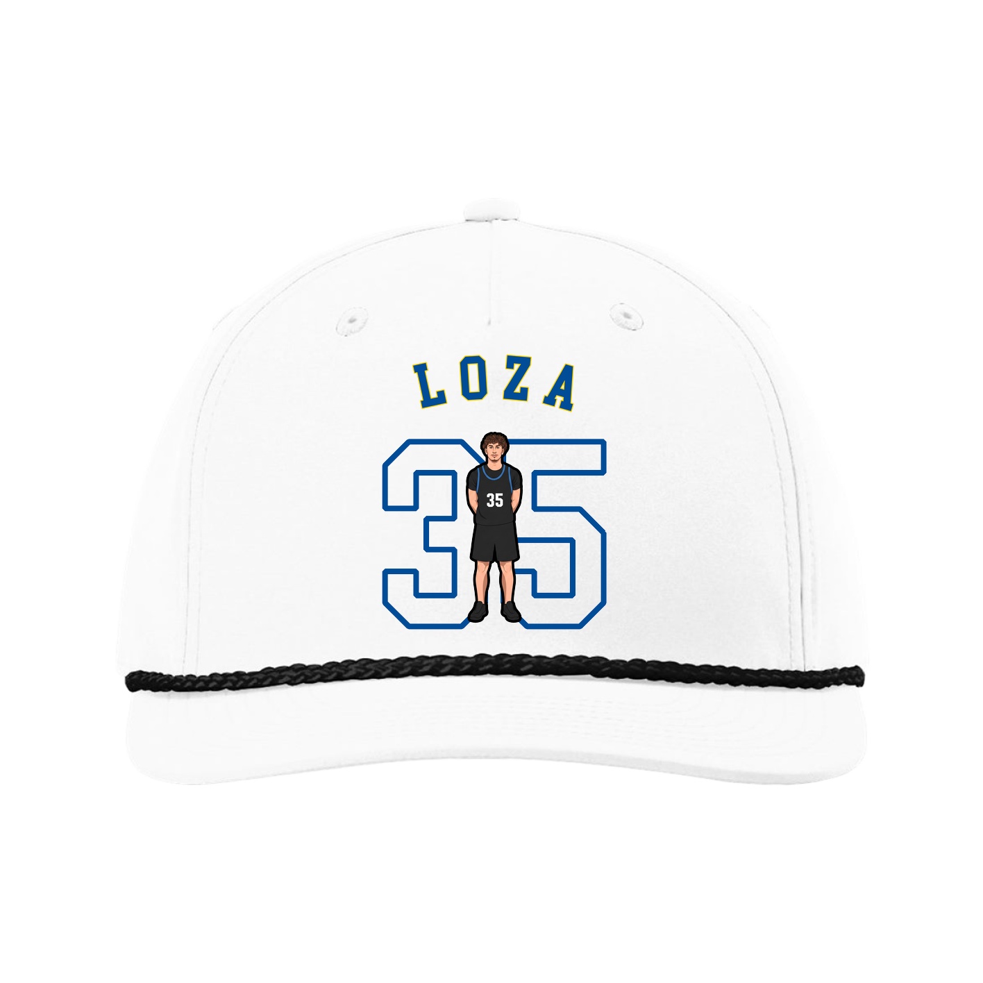 Five-Panel Classic Rope Cap — Shirsey Arch in White