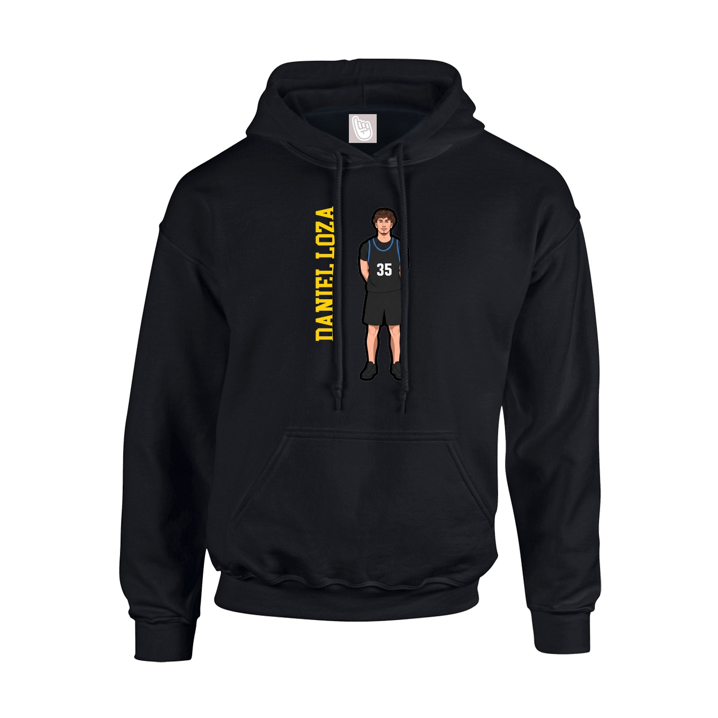 Hoodie — Name Vertical in Black