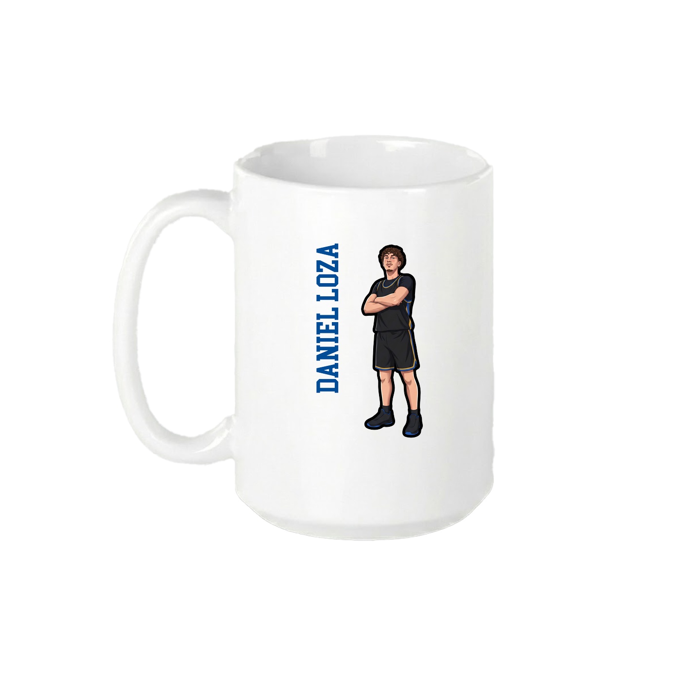 15oz Coffee Mug — Name Vertical in White