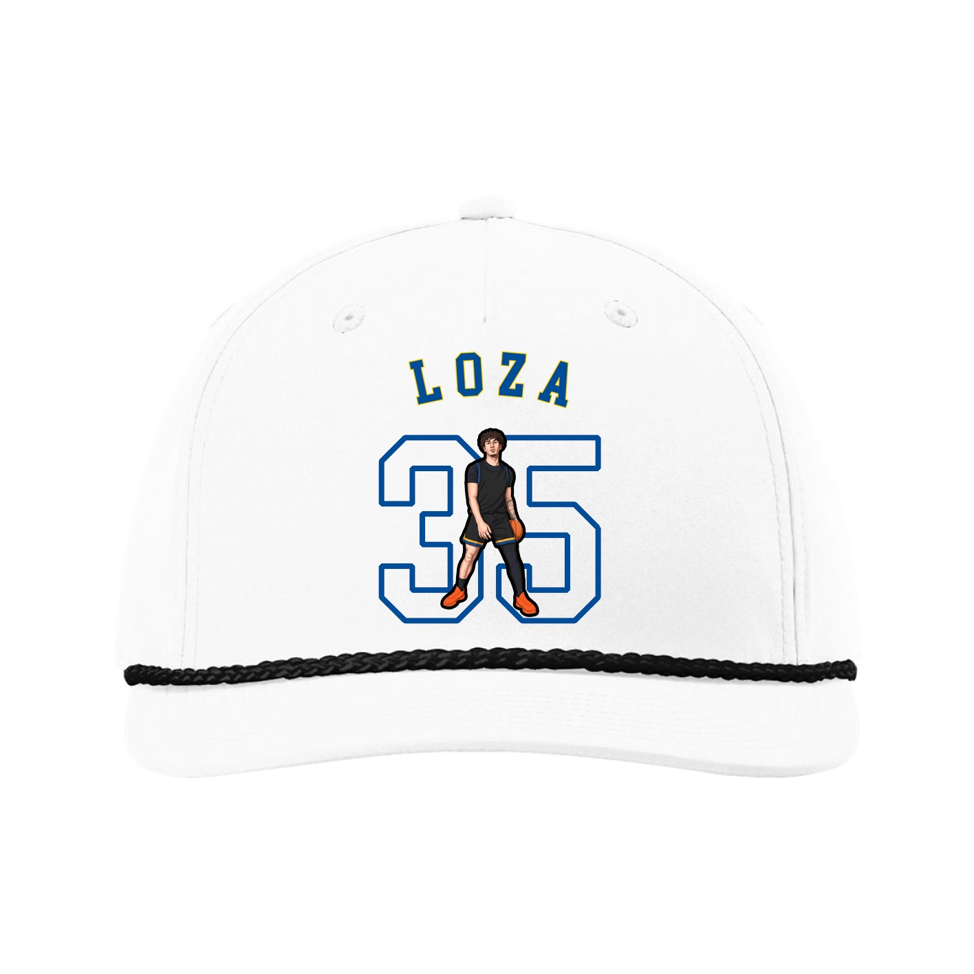 Five-Panel Classic Rope Cap — Shirsey Arch in White