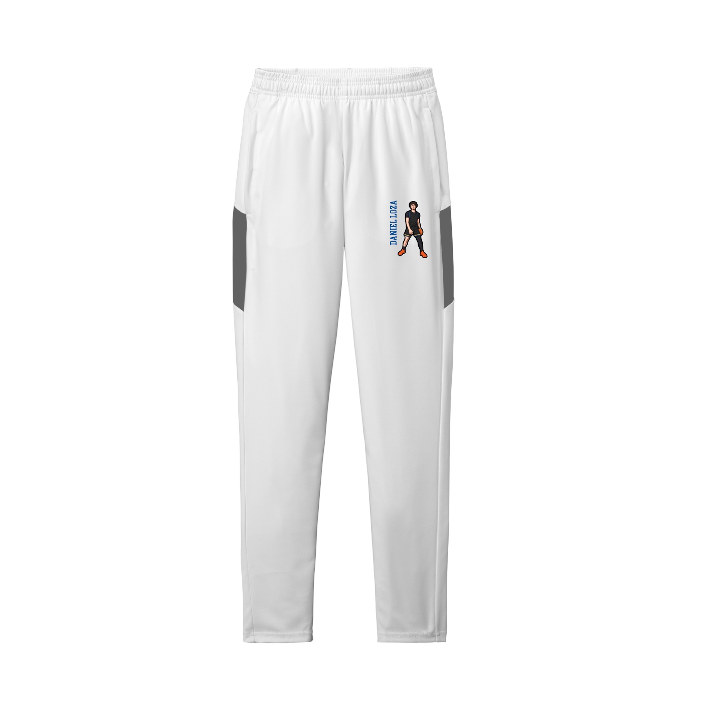 Team Travel Pant — Name Vertical in White/Grey