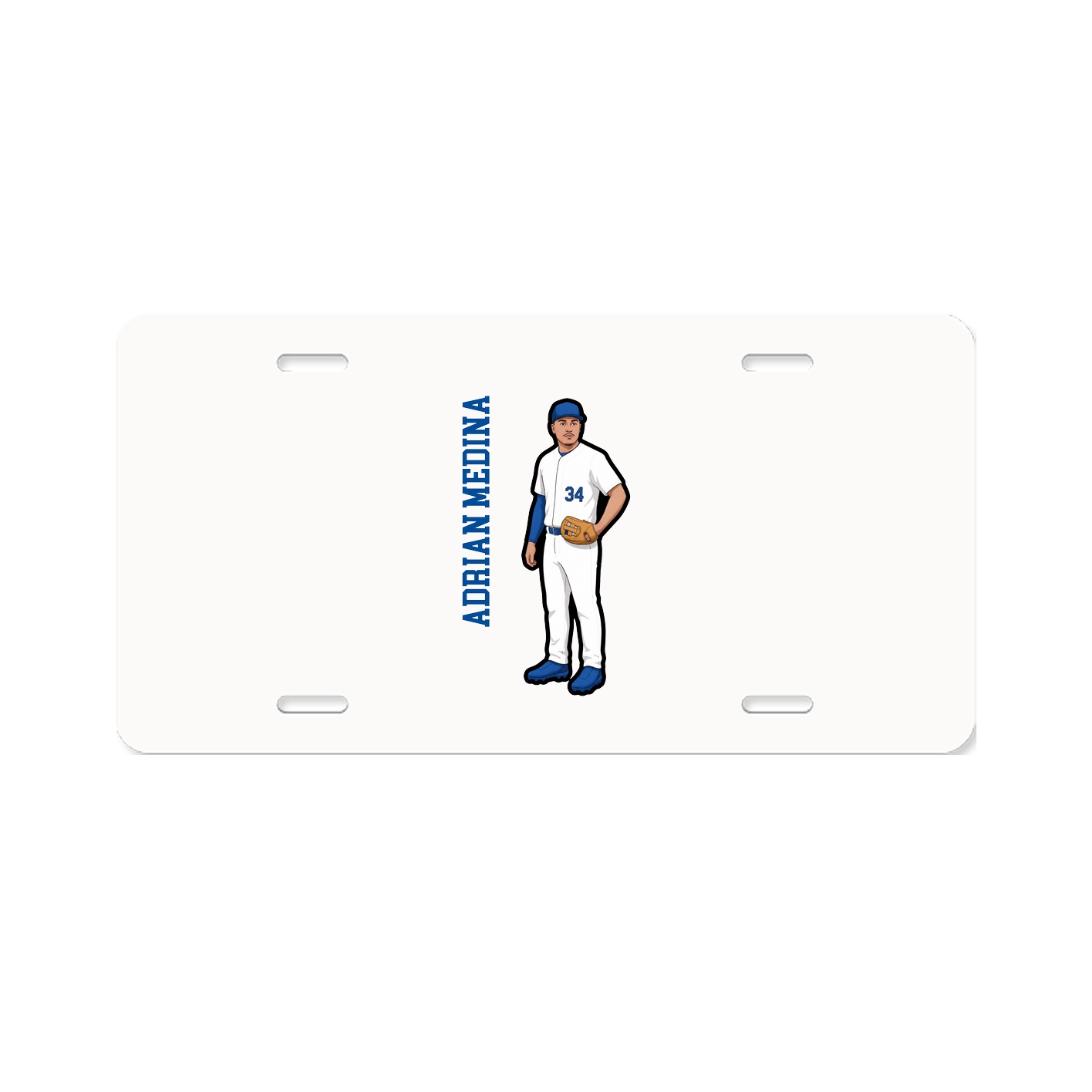 License Plate — Name Vertical in Classic