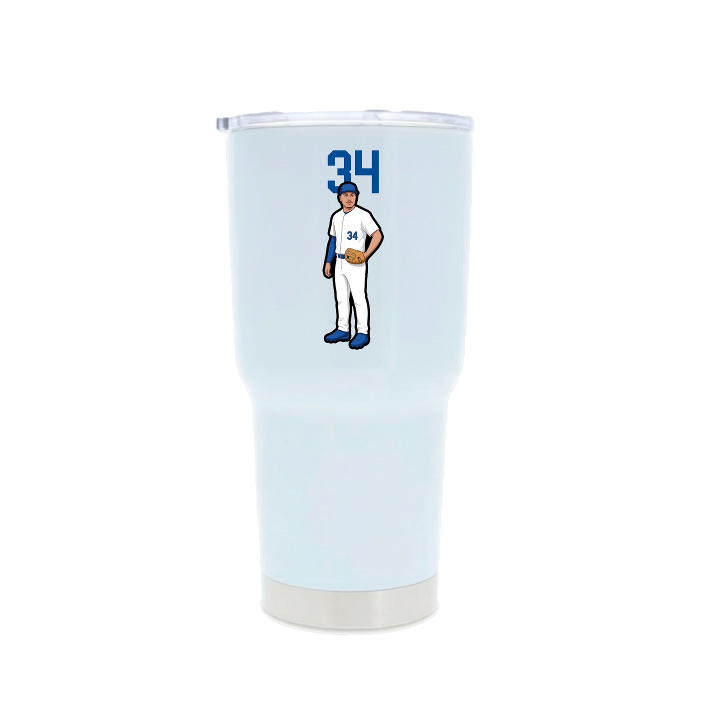 30oz Stainless Steel Tumbler — Number Top in White