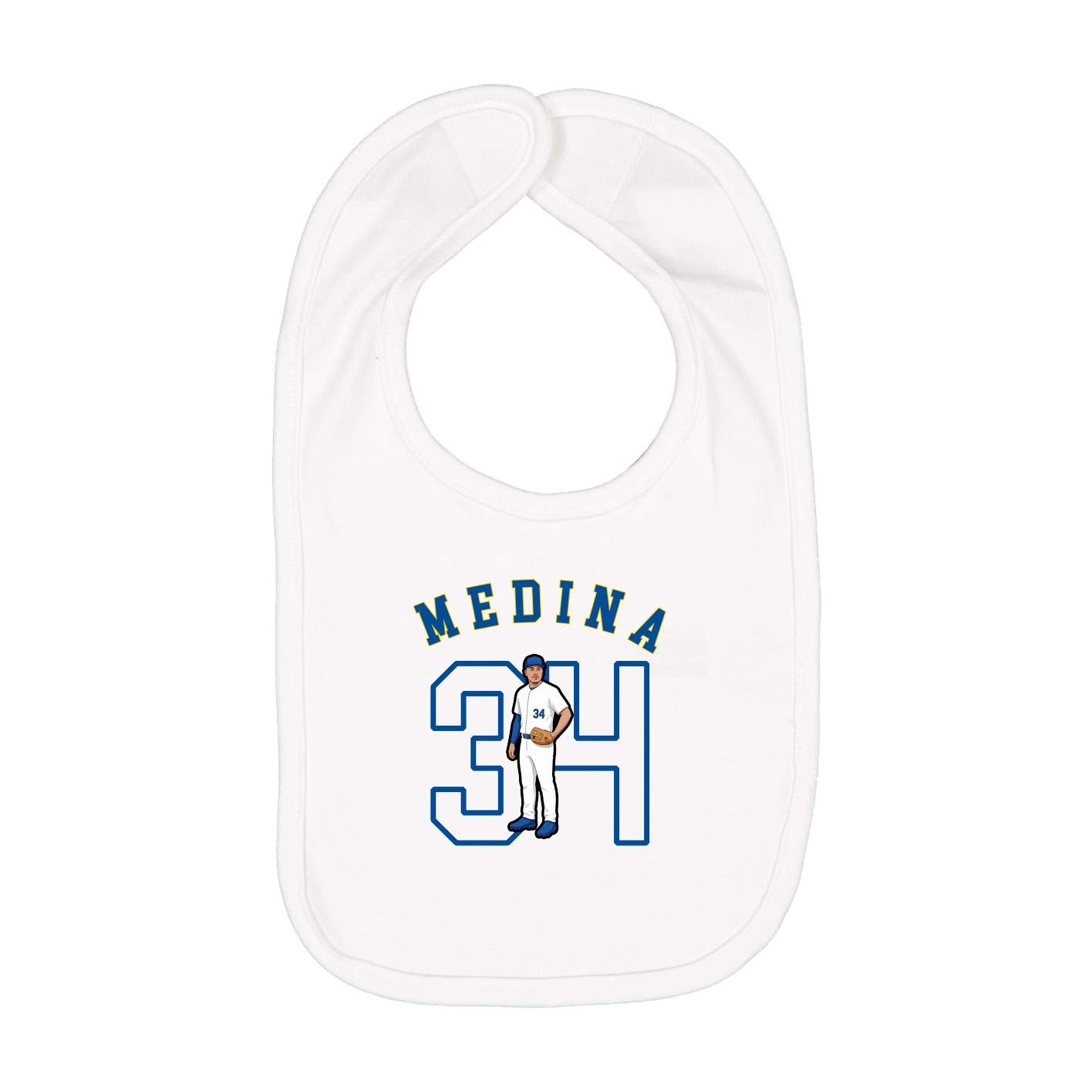 Infant Bib — Shirsey Arch in White