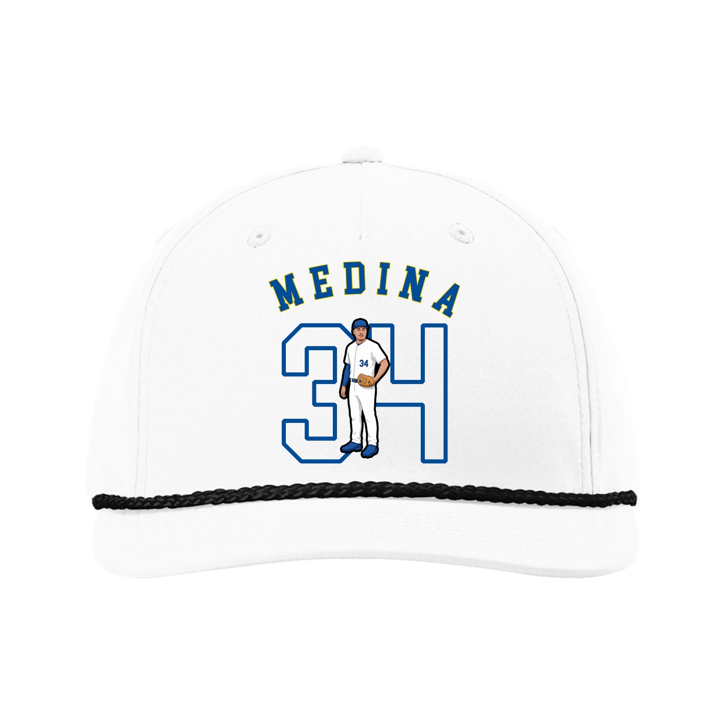 Five-Panel Classic Rope Cap — Shirsey Arch in White