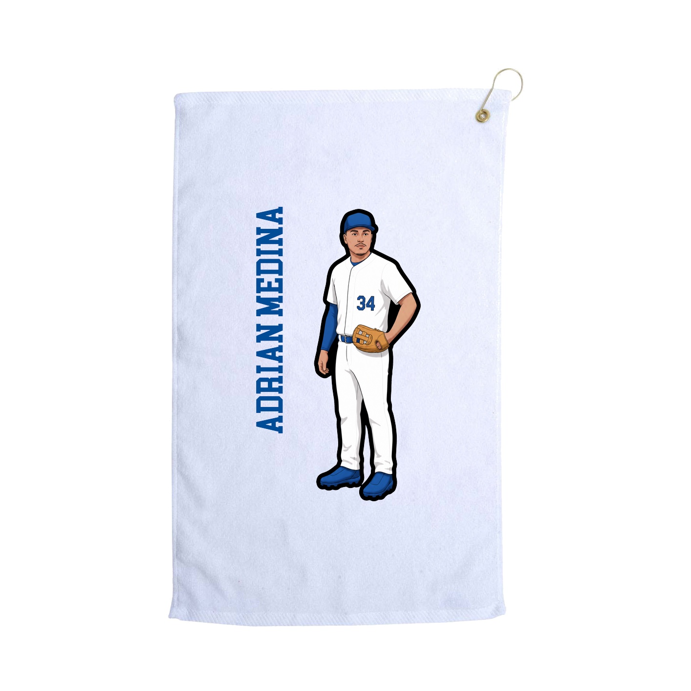 Golf Towel — Name Vertical in White