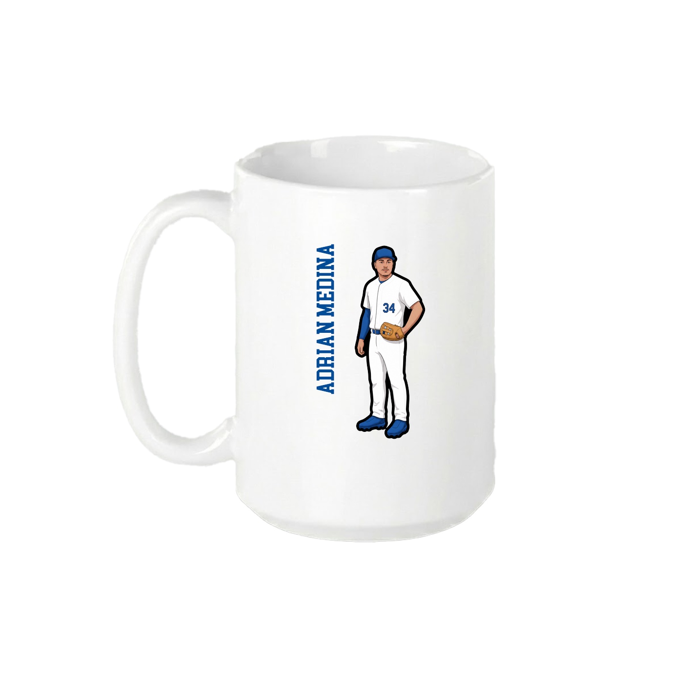 15oz Coffee Mug — Name Vertical in White