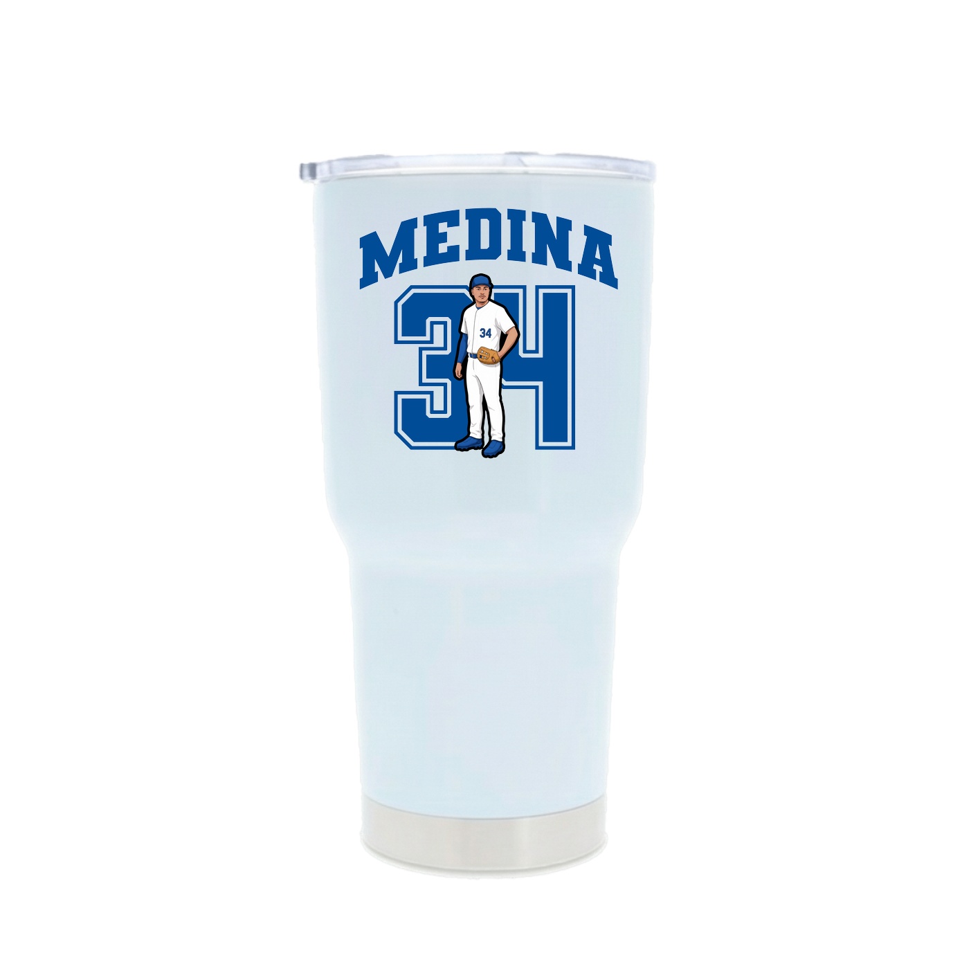 30oz Stainless Steel Tumbler — Number in White