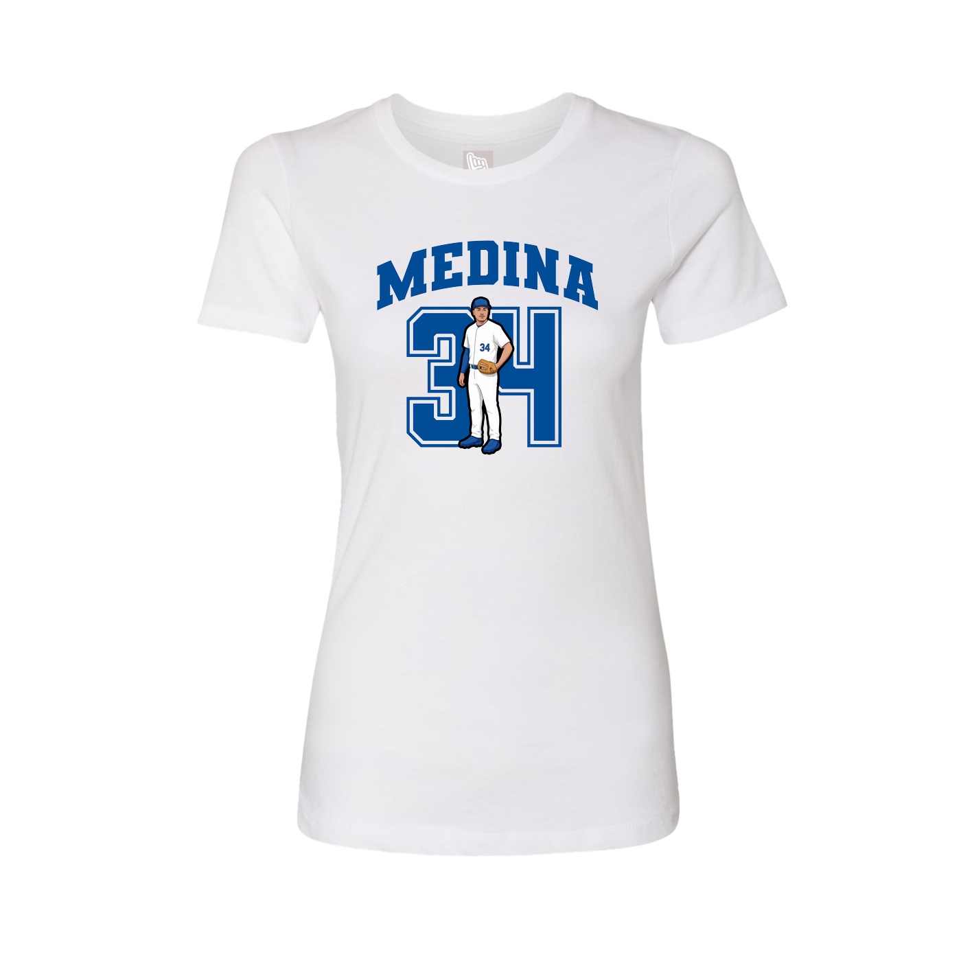 Fitted Women's Tee — Number in White